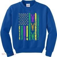 Carnival Mardi Gras USA American Flag Crawfish Parade  Kids Sweatshirt thumb 0