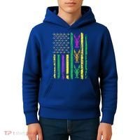 Carnival Mardi Gras USA American Flag Crawfish Parade  Kids Hoodie thumb 4