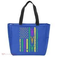 Carnival Mardi Gras USA American Flag Crawfish Parade  Tote Bag thumb 0