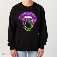 Cool Mardi Gras Glitter Lips Women's Sweatshirt thumb 0
