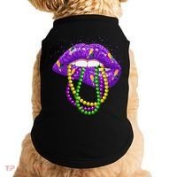 Cool Mardi Gras Glitter Lips Doggie Tank thumb 0