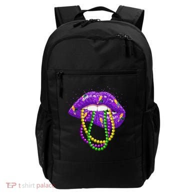 Cool Mardi Gras Glitter Lips Backpack
