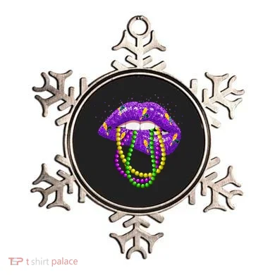 Cool Mardi Gras Glitter Lips Ornament