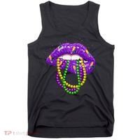 Cool Mardi Gras Glitter Lips Tank Top thumb 0