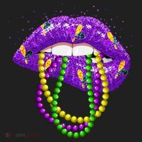 Cool Mardi Gras Glitter Lips Golf Towel thumb 3