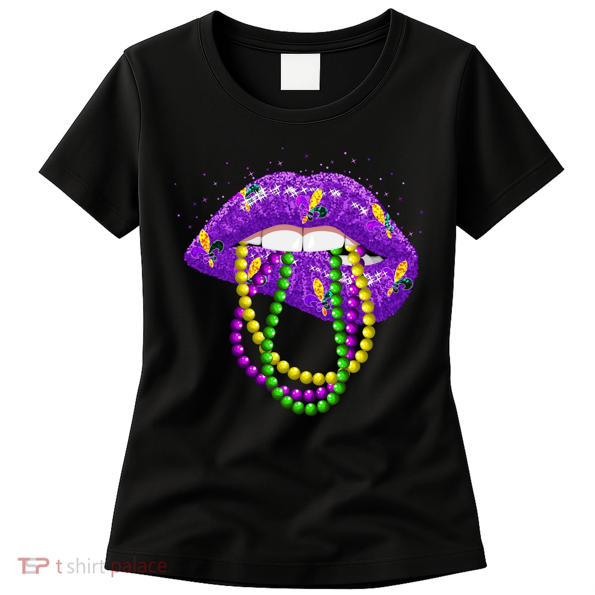 Cool Mardi Gras Glitter Lips Women's T-Shirt