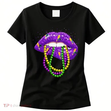 Cool Mardi Gras Glitter Lips Women's T-Shirt