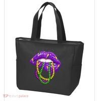 Cool Mardi Gras Glitter Lips Tote Bag thumb 3