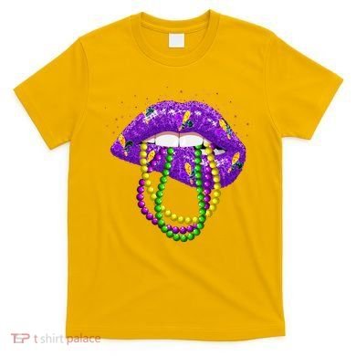 Cool Mardi Gras Glitter Lips T-Shirt