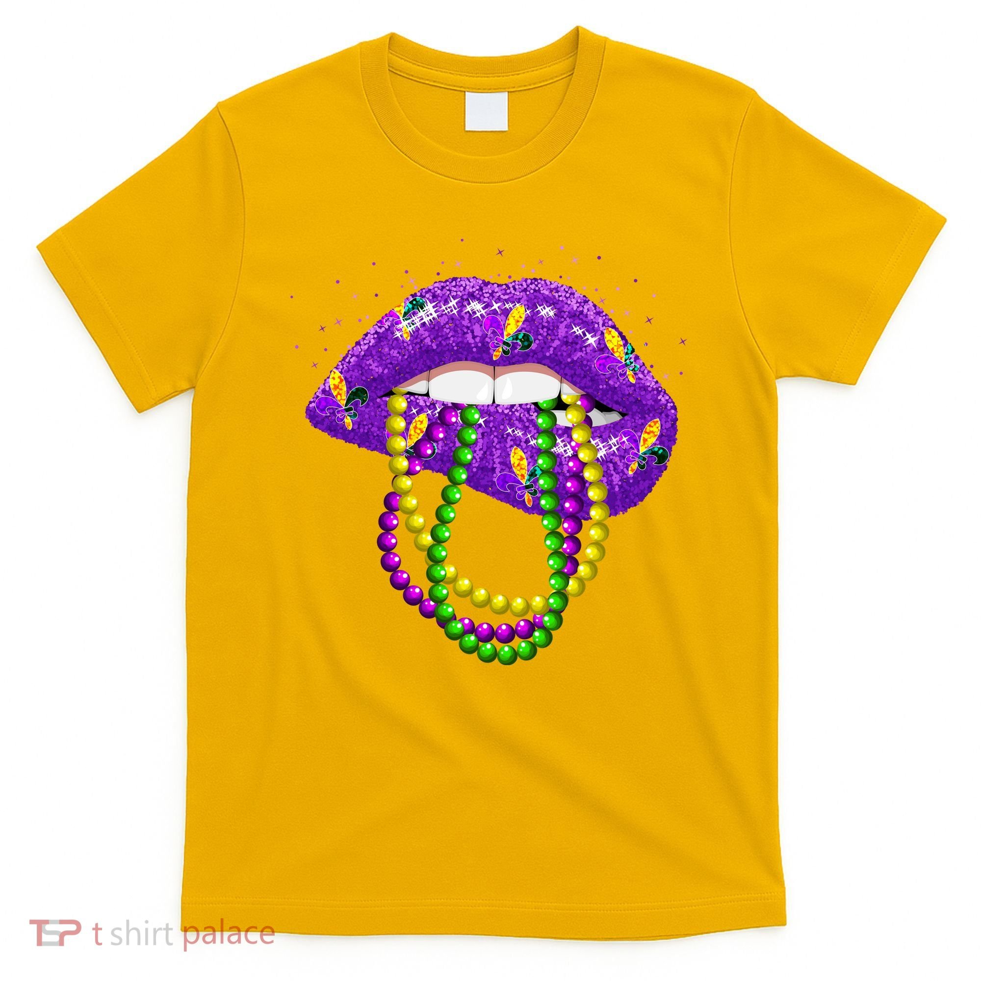 Cool Mardi Gras Glitter Lips T-Shirt