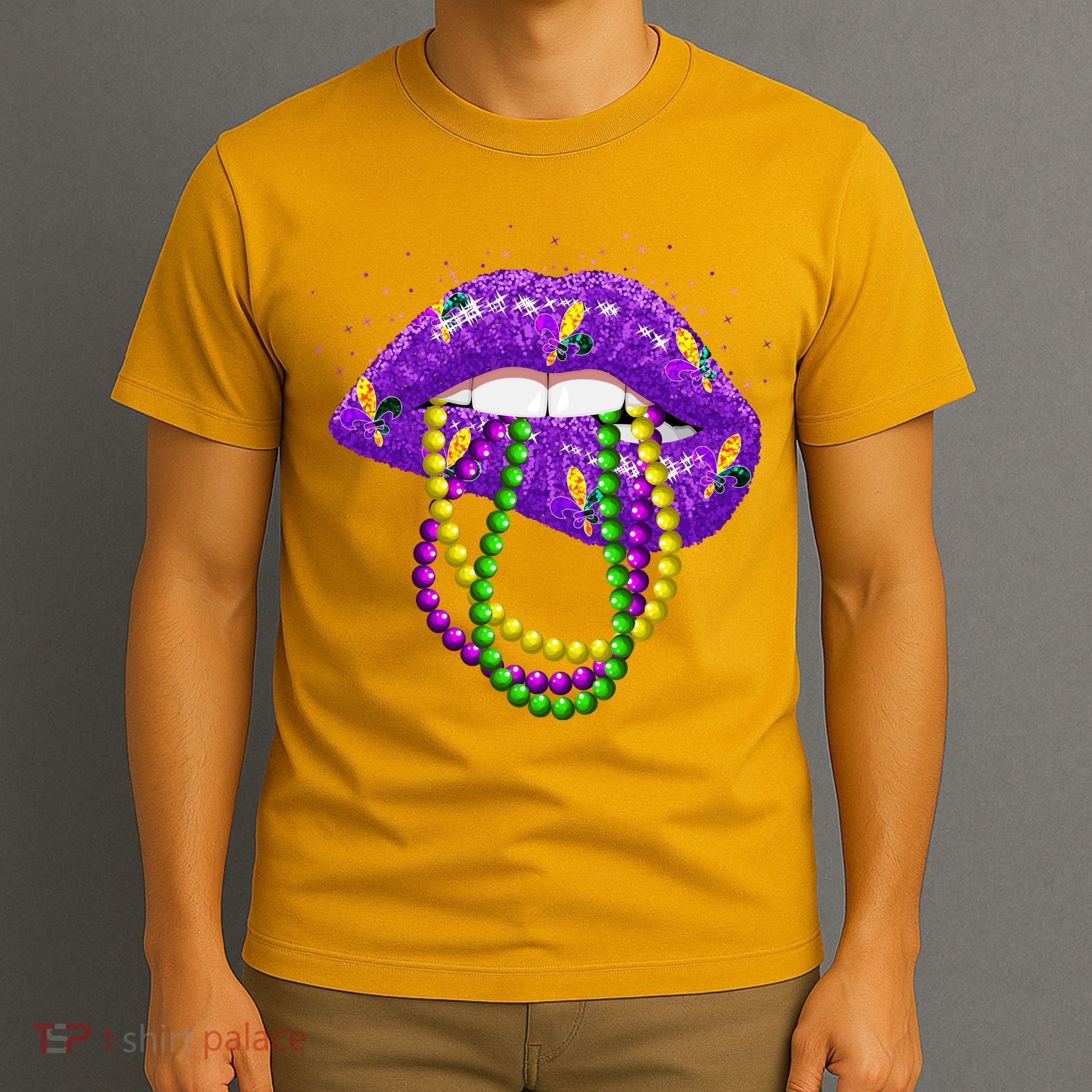 Cool Mardi Gras Glitter Lips T-Shirt