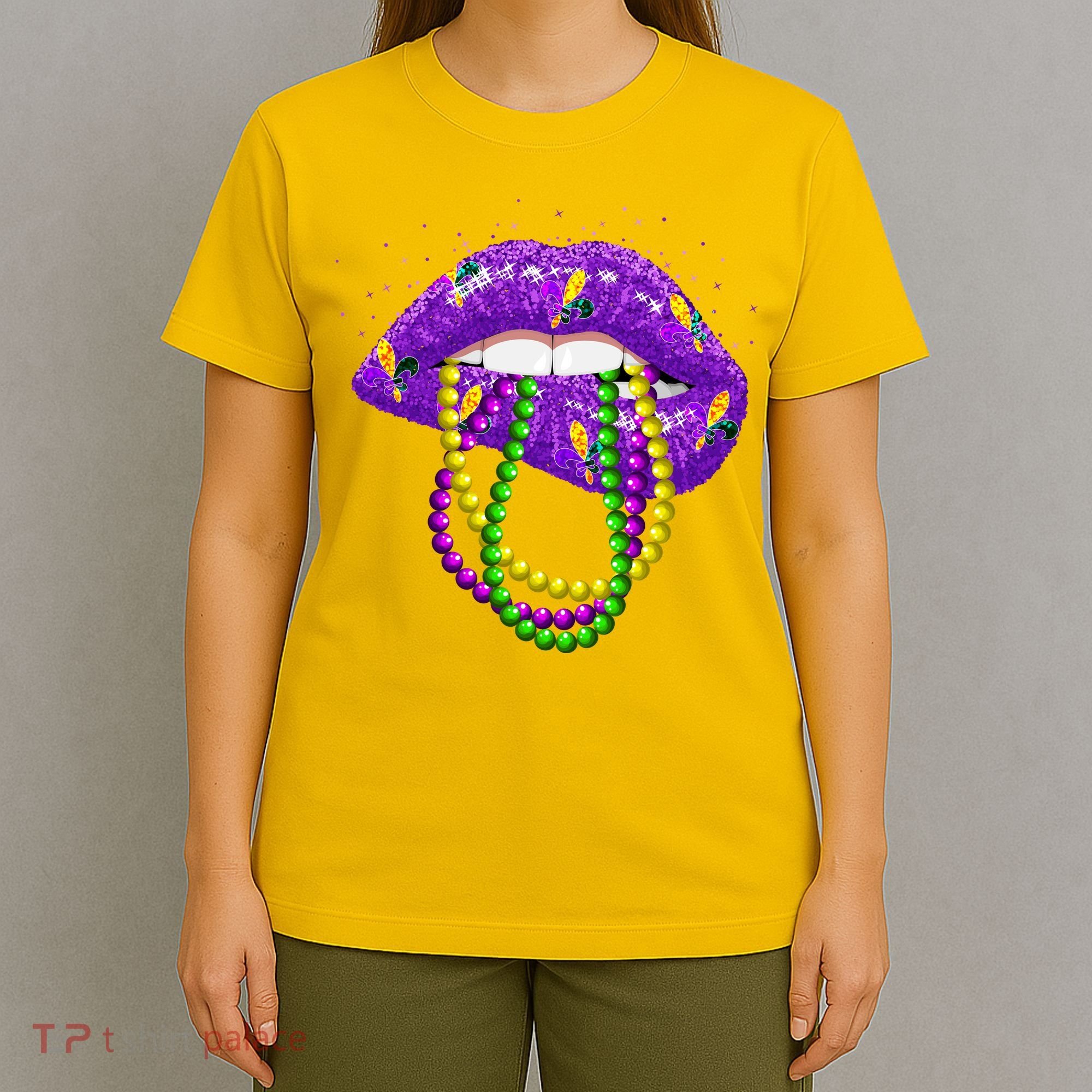 Cool Mardi Gras Glitter Lips T-Shirt
