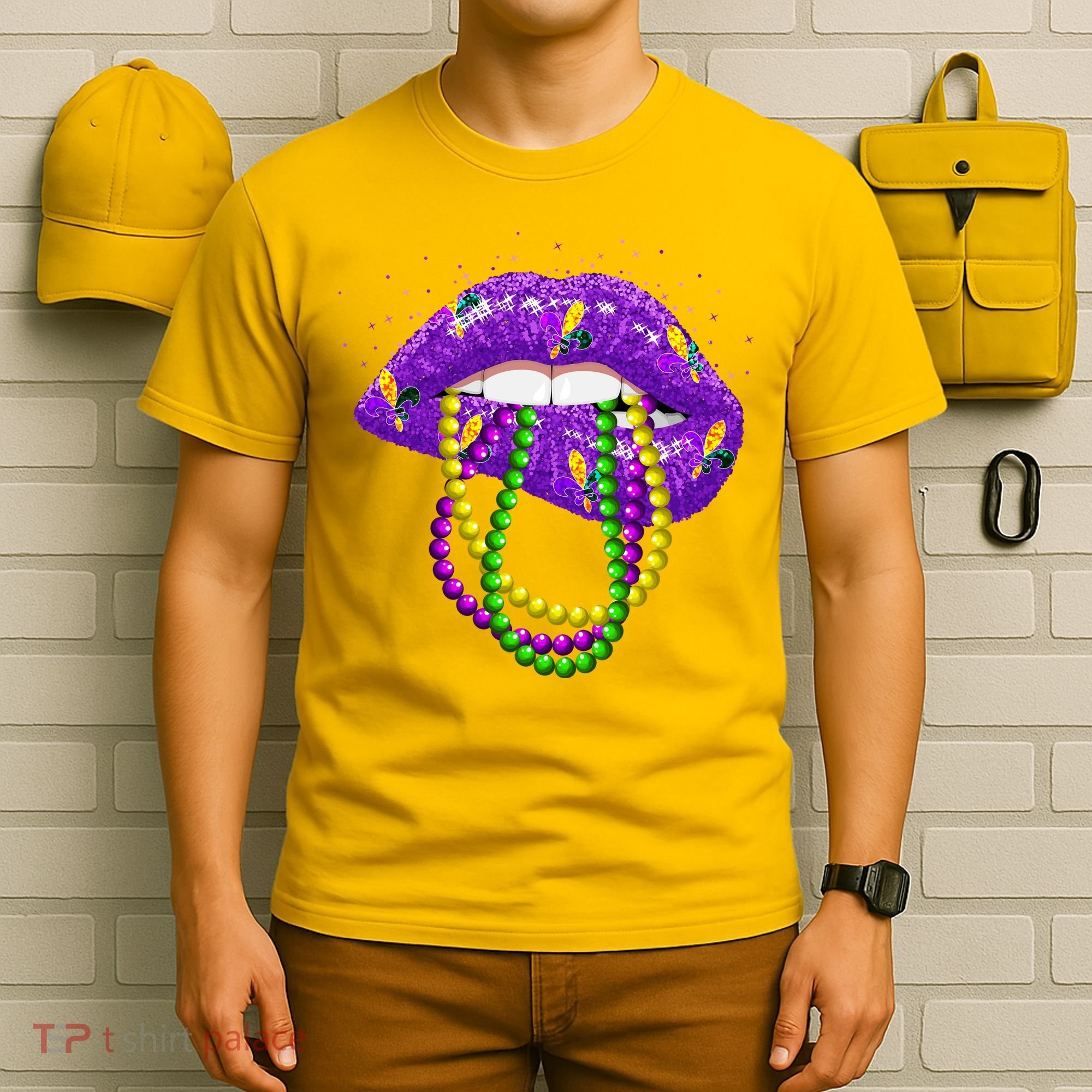 Cool Mardi Gras Glitter Lips T-Shirt