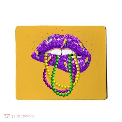 Cool Mardi Gras Glitter Lips Mousepad