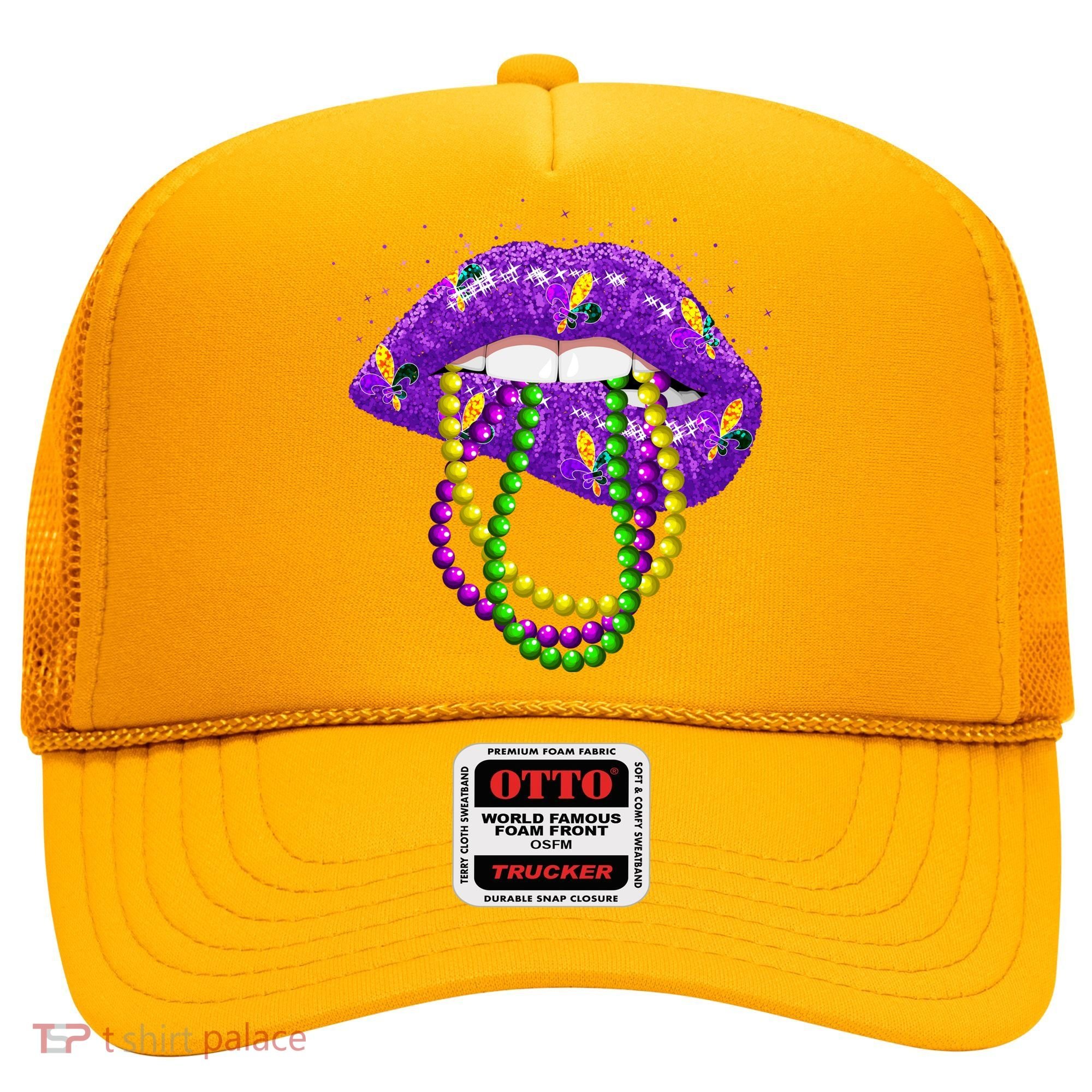 Cool Mardi Gras Glitter Lips Hat