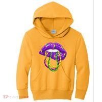 Cool Mardi Gras Glitter Lips Kids Hoodie thumb 0