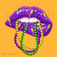 Cool Mardi Gras Glitter Lips Kids Long Sleeve Shirt thumb 2