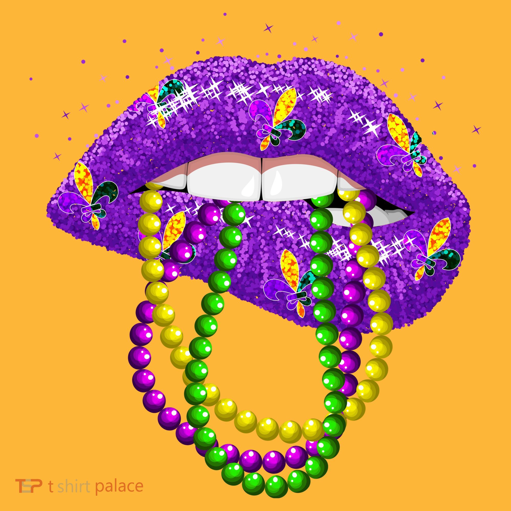 Cool Mardi Gras Glitter Lips Kids Long Sleeve Shirt