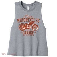 Classic Motorcycle Garage Women's Racerback Cropped Tank thumb 0