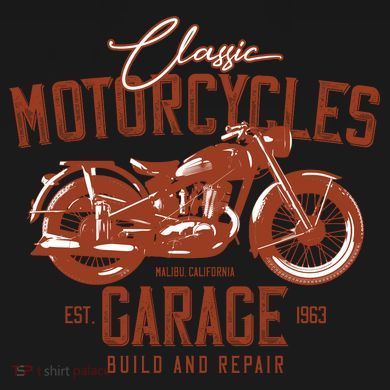 Classic Motorcycle Garage Kids Tie-Dye T-Shirt