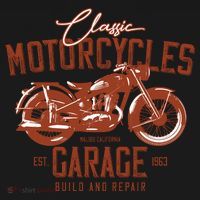Classic Motorcycle Garage Kids Tie-Dye T-Shirt thumb 3