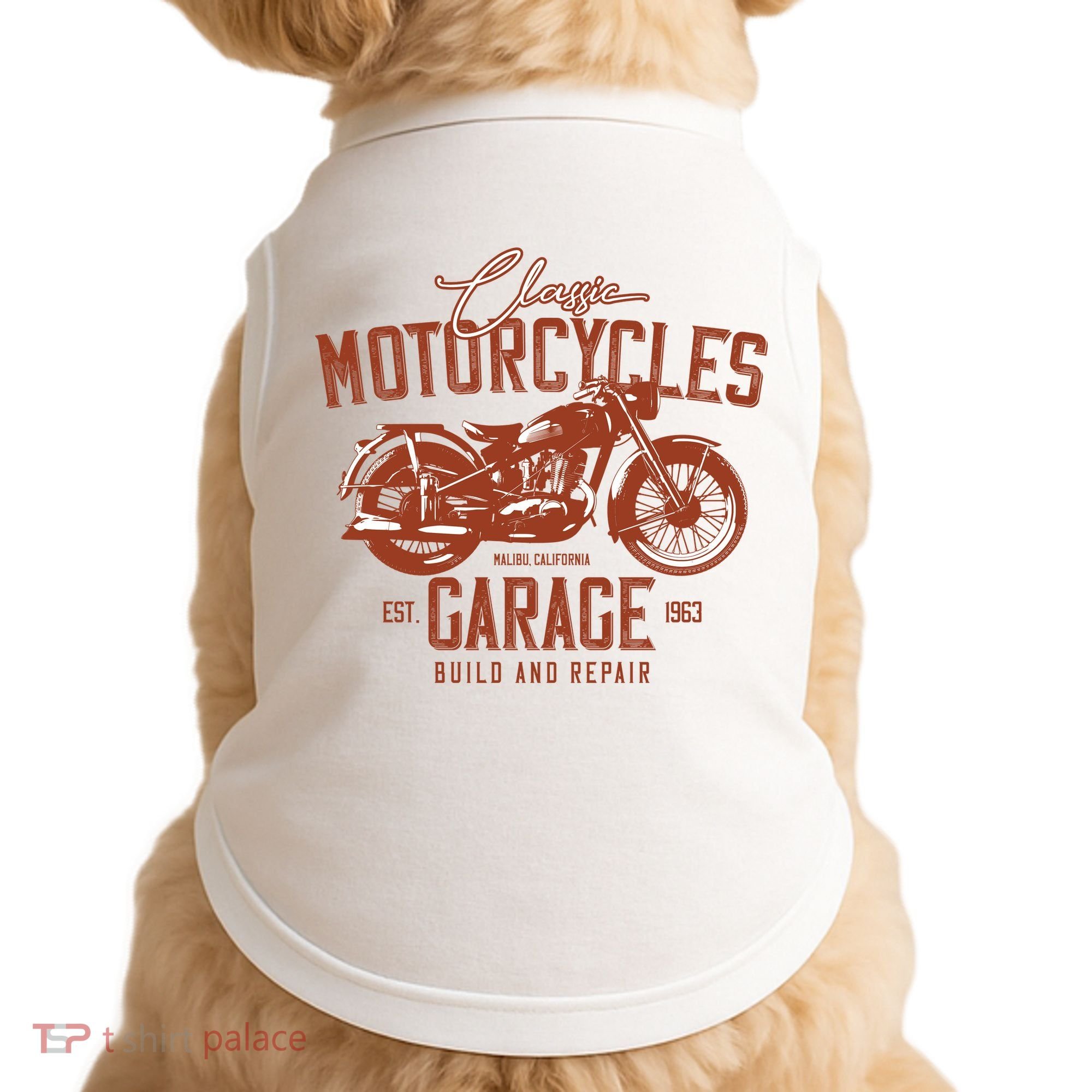 Classic Motorcycle Garage Doggie Tank