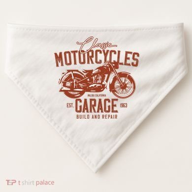 Classic Motorcycle Garage USA-Made Doggie Bandana