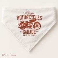Classic Motorcycle Garage USA-Made Doggie Bandana thumb 0