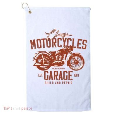 Classic Motorcycle Garage Golf Towel