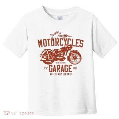 Classic Motorcycle Garage Toddler T-Shirt