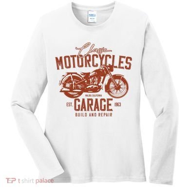 Classic Motorcycle Garage Women's Long Sleeve Shirt
