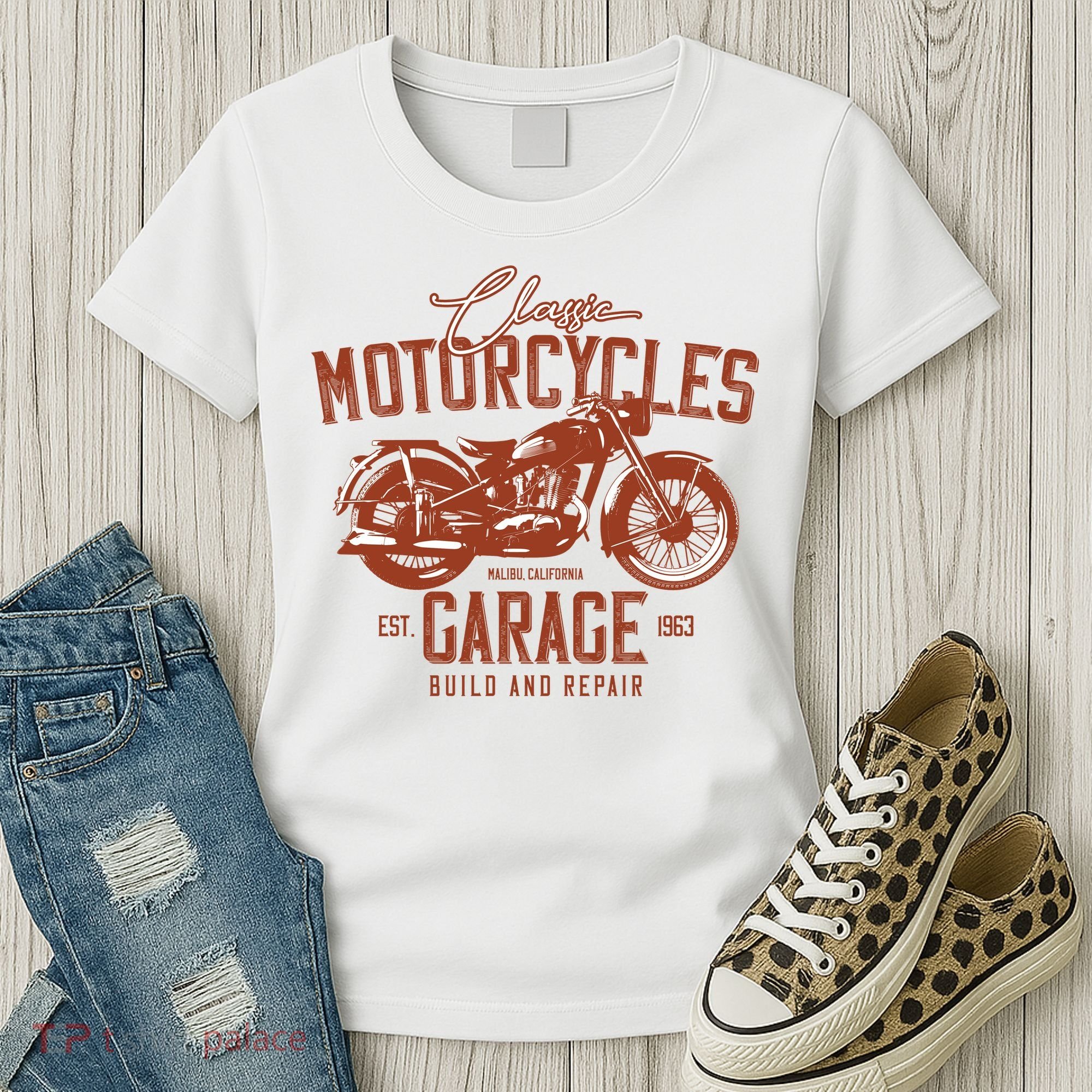 Classic Motorcycle Garage Women's T-Shirt