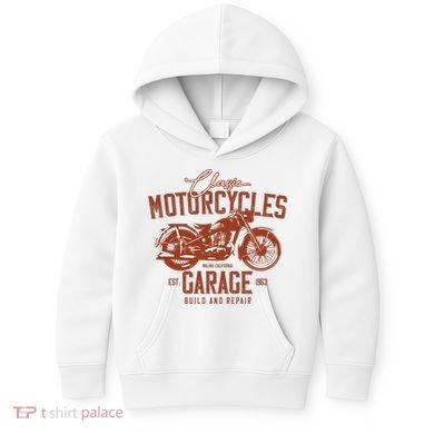 Classic Motorcycle Garage Kids Hoodie