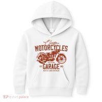 Classic Motorcycle Garage Kids Hoodie thumb 0