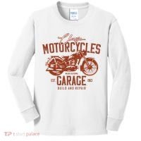 Classic Motorcycle Garage Kids Long Sleeve Shirt thumb 0