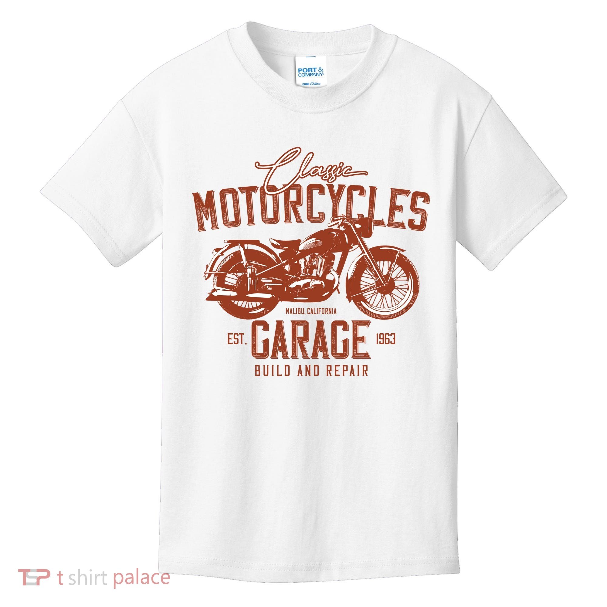 Classic Motorcycle Garage Kids T-Shirt
