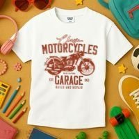 Classic Motorcycle Garage Kids T-Shirt thumb 3