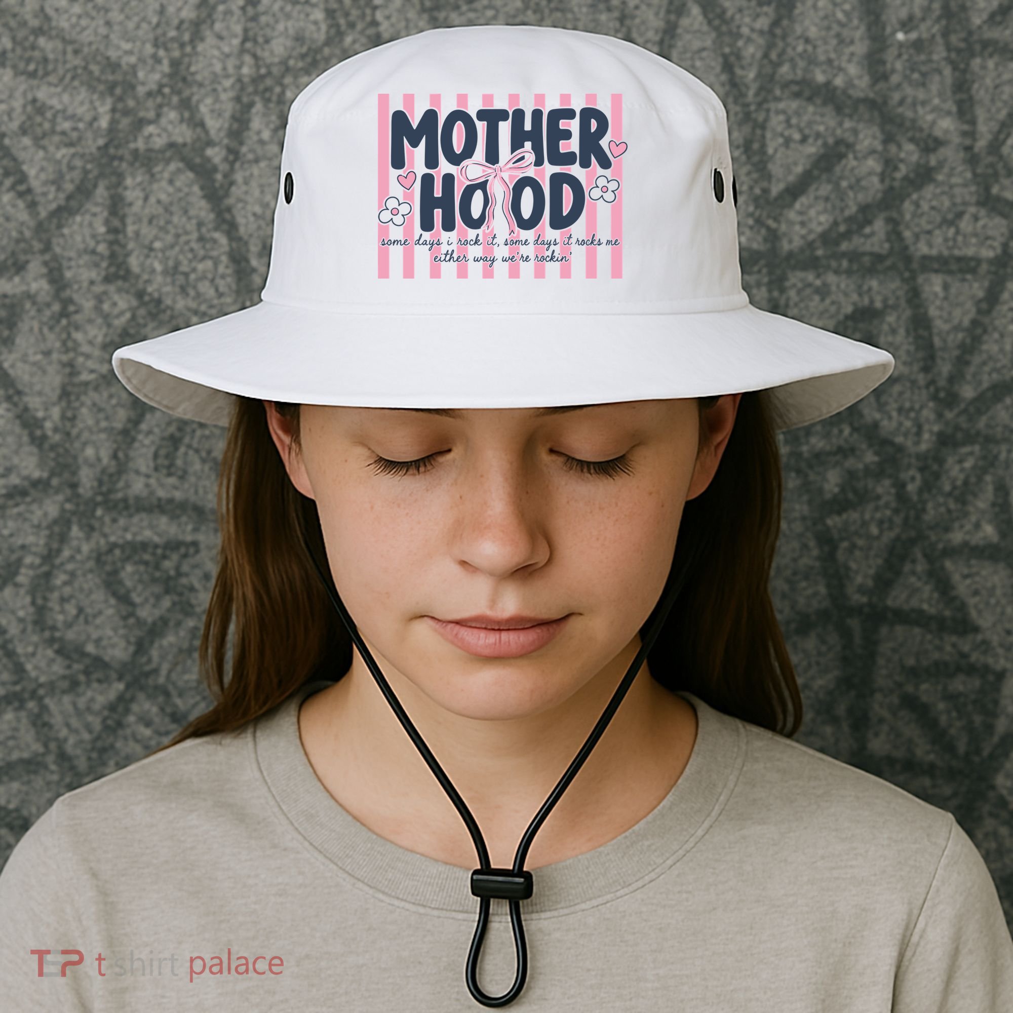 Charming 'Motherhood' Graphic for Rockin' Moms Bucket Hat