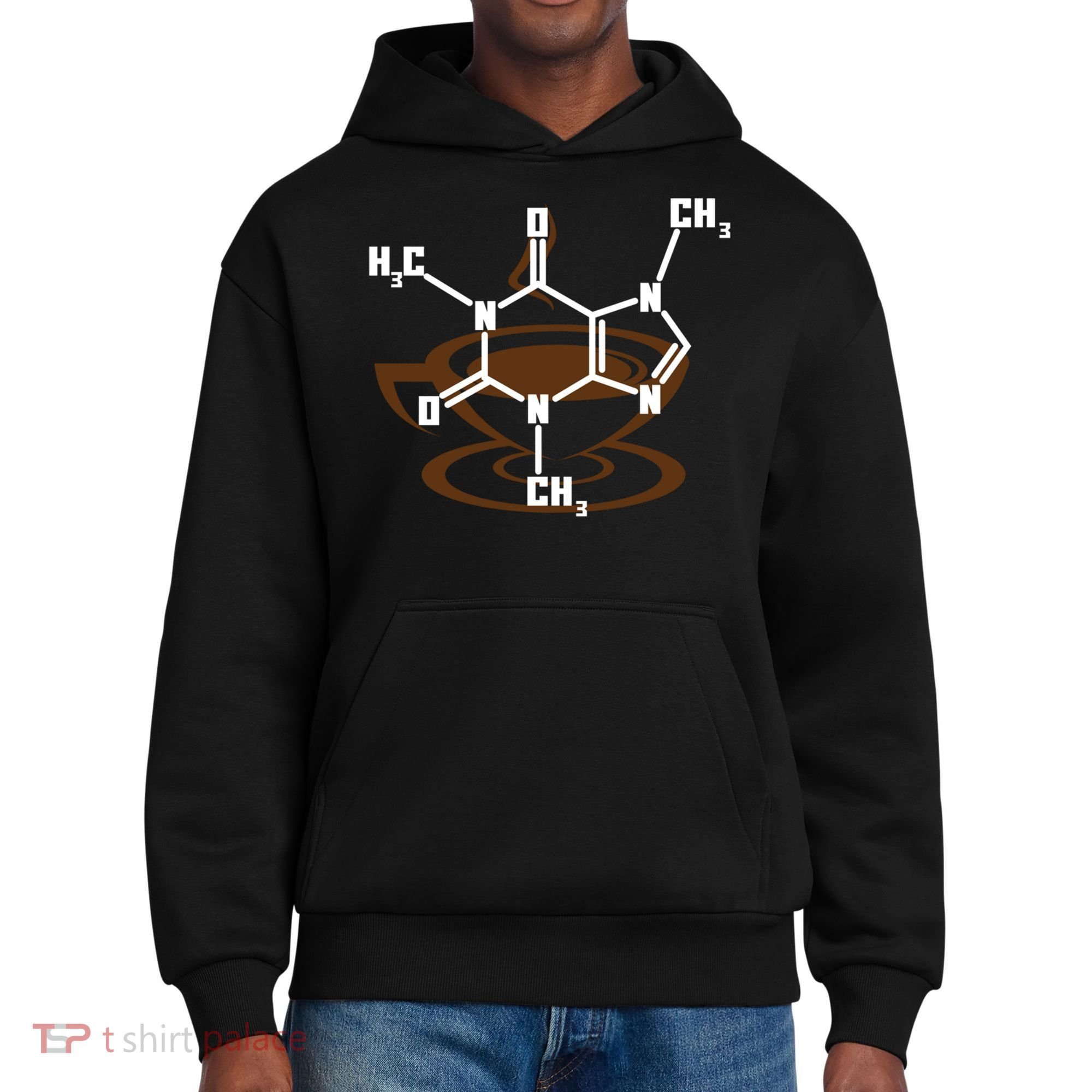 Caffeine Molecule Gift For Coffee Lovers And Science Nerds Meaningful Gift District V.I.T. Heavyweight Hoodie