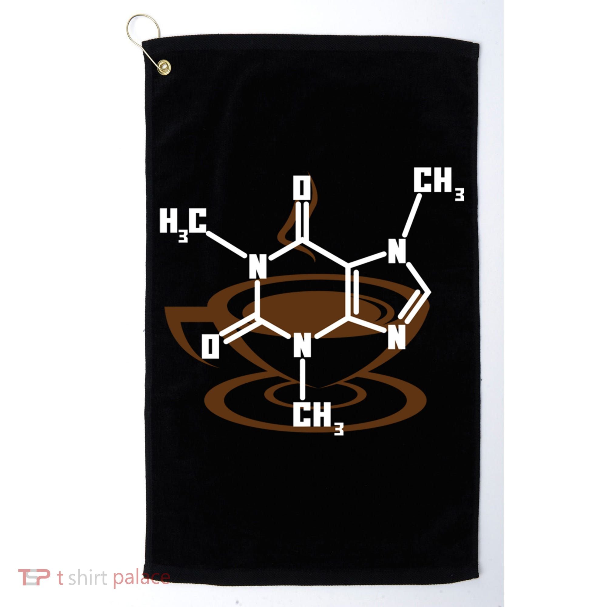 Caffeine Molecule Gift For Coffee Lovers And Science Nerds Meaningful Gift Golf Towel