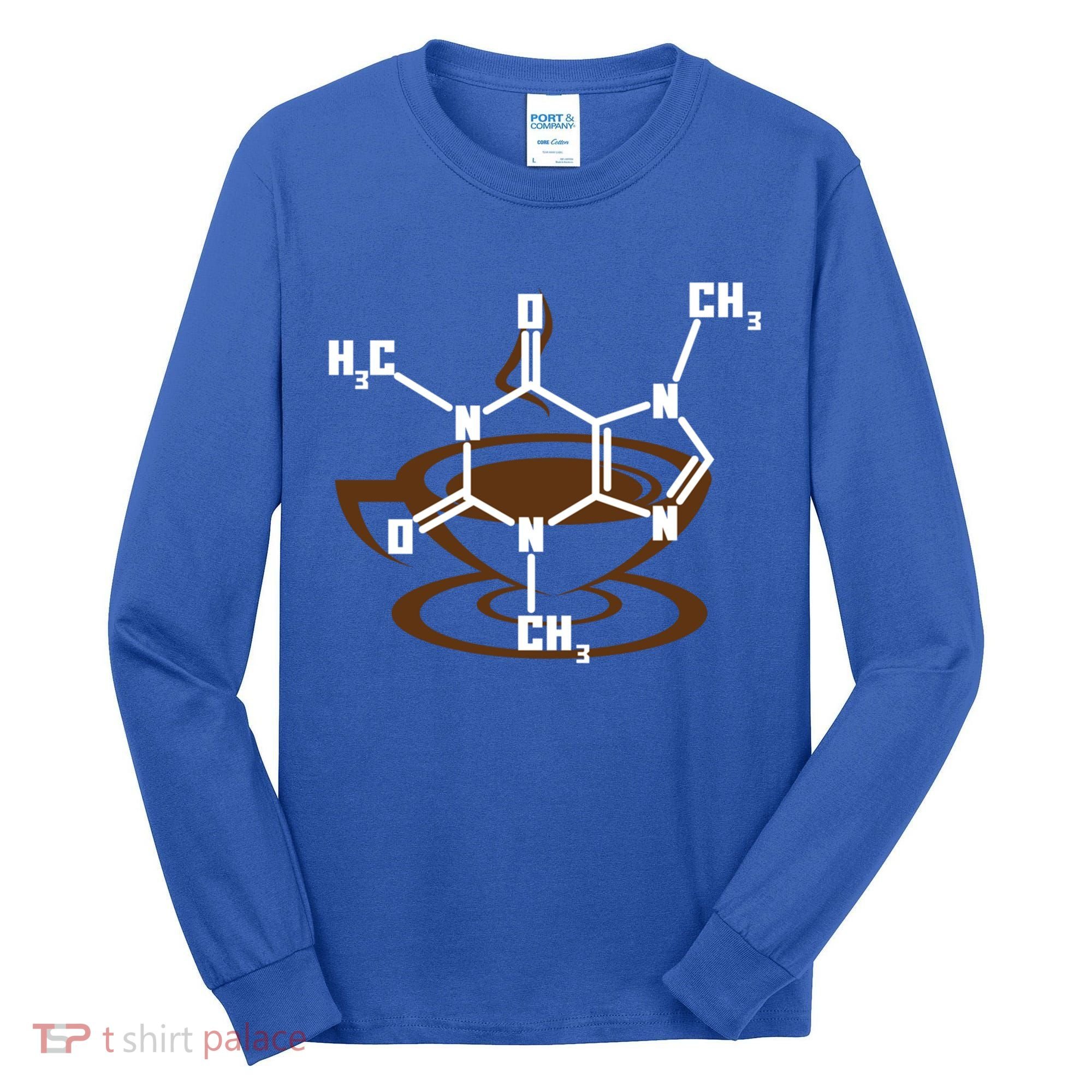 Caffeine Molecule Gift For Coffee Lovers And Science Nerds Meaningful Gift Tall Long Sleeve Shirt