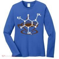 Caffeine Molecule Gift For Coffee Lovers And Science Nerds Meaningful Gift Women's Long Sleeve Shirt thumb 0
