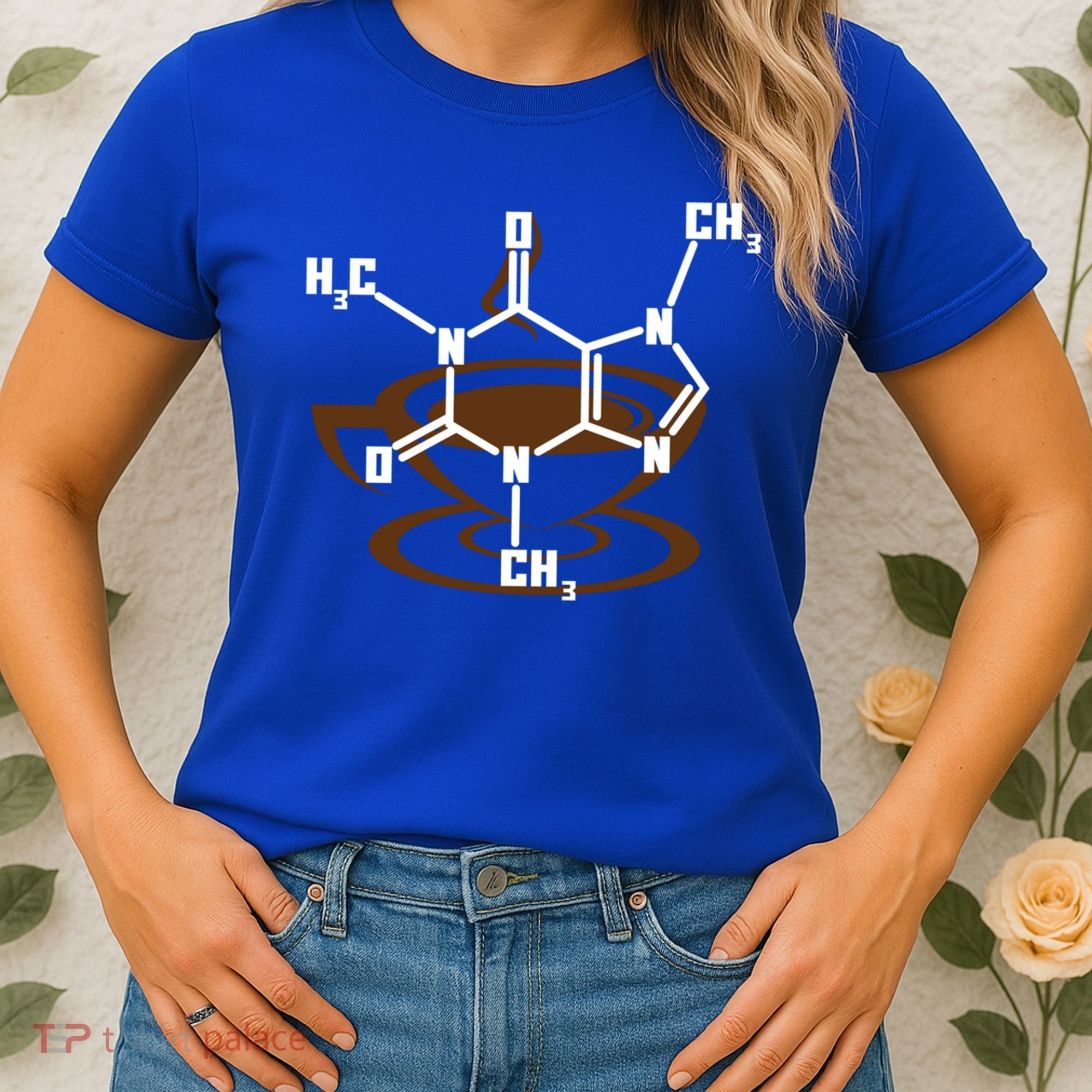 Caffeine Molecule Gift For Coffee Lovers And Science Nerds Meaningful Gift Women's T-Shirt