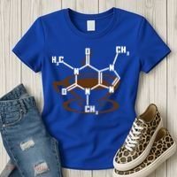 Caffeine Molecule Gift For Coffee Lovers And Science Nerds Meaningful Gift Women's T-Shirt thumb 3