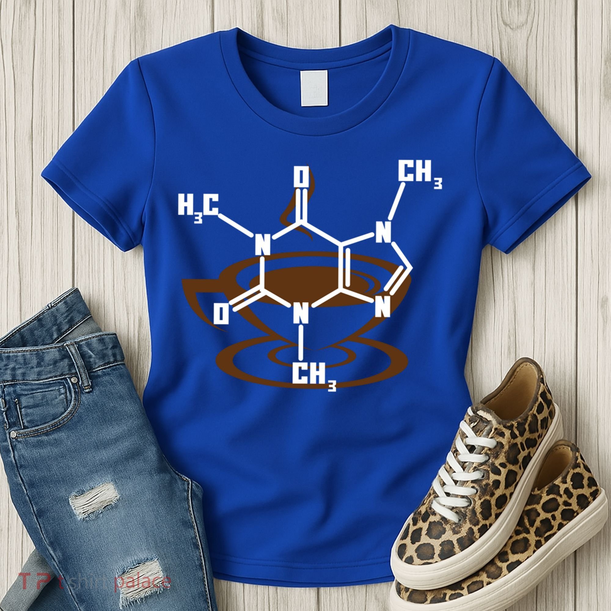 Caffeine Molecule Gift For Coffee Lovers And Science Nerds Meaningful Gift Women's T-Shirt