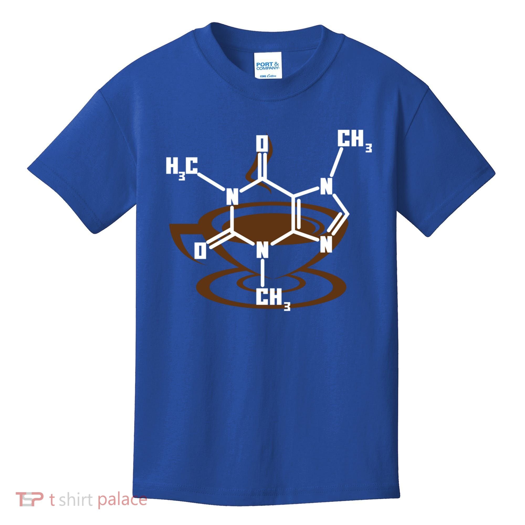 Caffeine Molecule Gift For Coffee Lovers And Science Nerds Meaningful Gift Kids T-Shirt