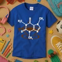 Caffeine Molecule Gift For Coffee Lovers And Science Nerds Meaningful Gift Kids T-Shirt thumb 3