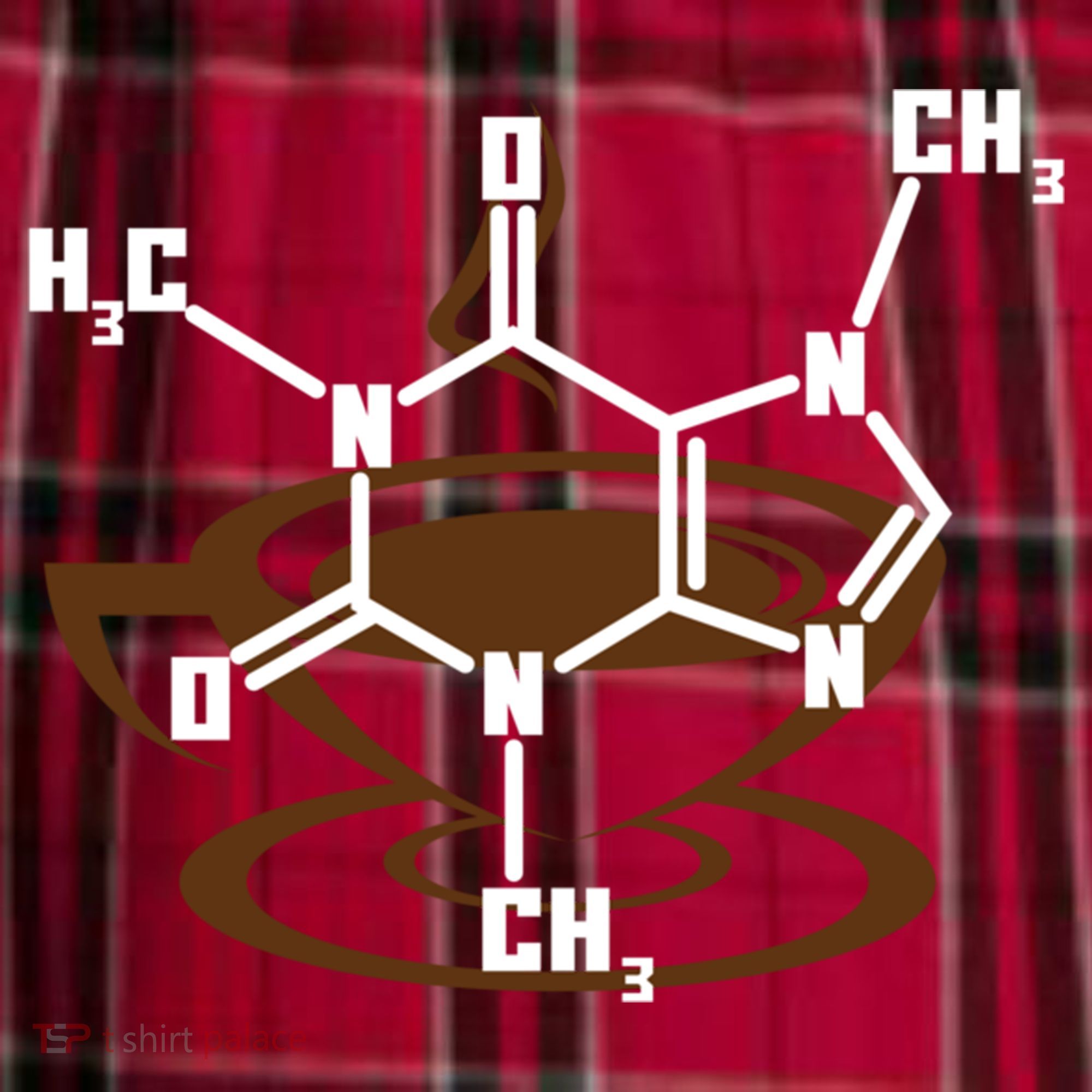 Caffeine Molecule Gift For Coffee Lovers And Science Nerds Meaningful Gift Men's Flannel Plaid Pajama Pants