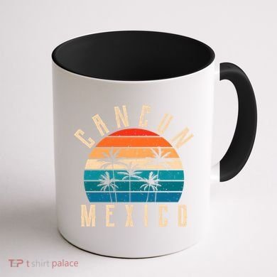 Cancun Mexico Gift Retro Beach Souvenir Cancun Gift Cancun Meaningful Gift Coffee Mug back