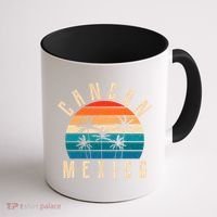 Cancun Mexico Gift Retro Beach Souvenir Cancun Gift Cancun Meaningful Gift Coffee Mug thumb 1